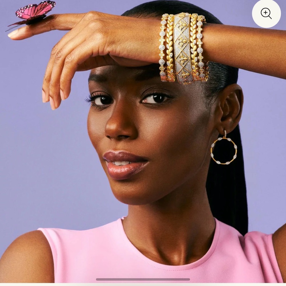 Gold-Tone Twisted Hoop Earrings — Gold Color